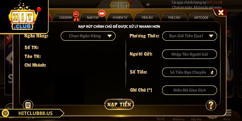 Nạp Tiền Hitclub Trải Nghiệm Mượt Mà An Toàn Tối Ưu 1 Nạp tiền Hitclub bước quan trọng để tận hưởng các dịch vụ