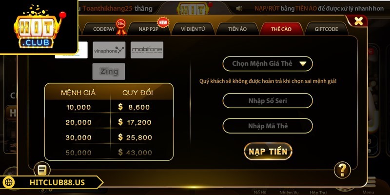 Nạp Tiền Hitclub Trải Nghiệm Mượt Mà An Toàn Tối Ưu 3 Đưa ra phương thức thích hợp